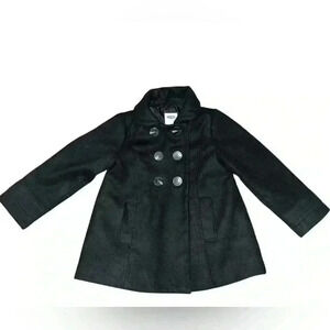 Old Navy Button Black Pea Coat girls winter dress up